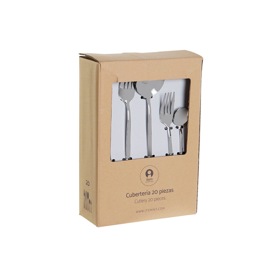 Cutlery DKD Home Decor Silver Stainless steel 2 x 0,5 x 22 cm 20 Pieces