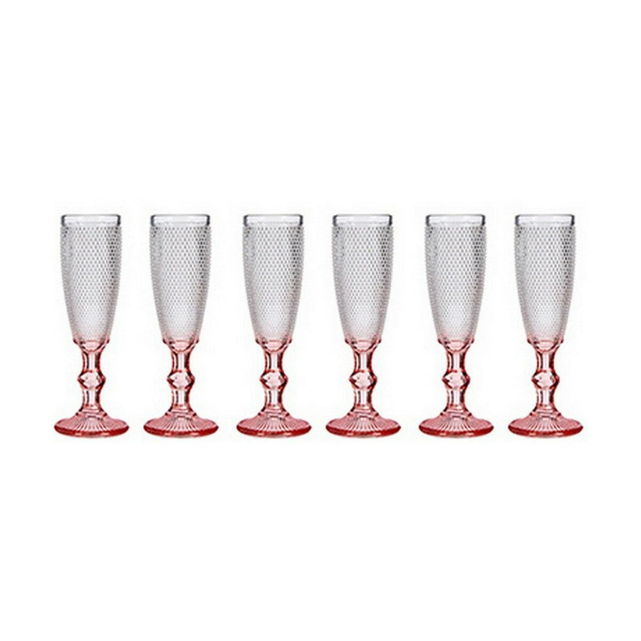 Champagne glass Pink Transparent Glass 6 Units (180 ml)