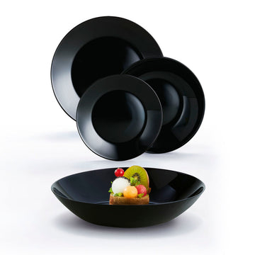 Tableware Luminarc Zelie Black Glass 18 Pieces