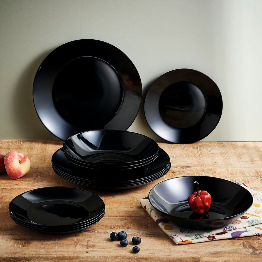 Tableware Luminarc Zelie Black Glass 18 Pieces