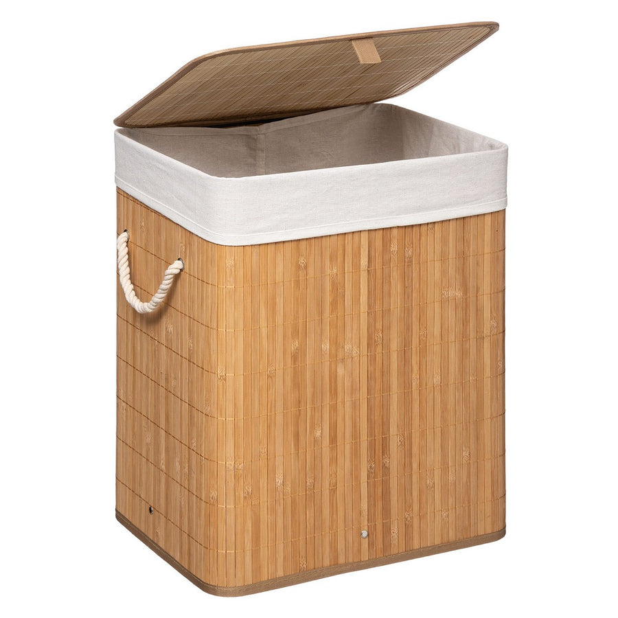 Laundry Basket 5five 50 x 41.5 x 30 cm White Bamboo