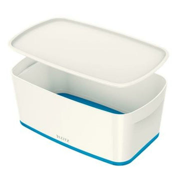 Storage Box Leitz MyBox WOW Small Blue With lid White ABS (31,8 x 12,8 x 19,1 cm)