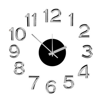 Wall Clock Silver White Sticker ABS Eva Rubber (Ø 35 cm) (6 Units)