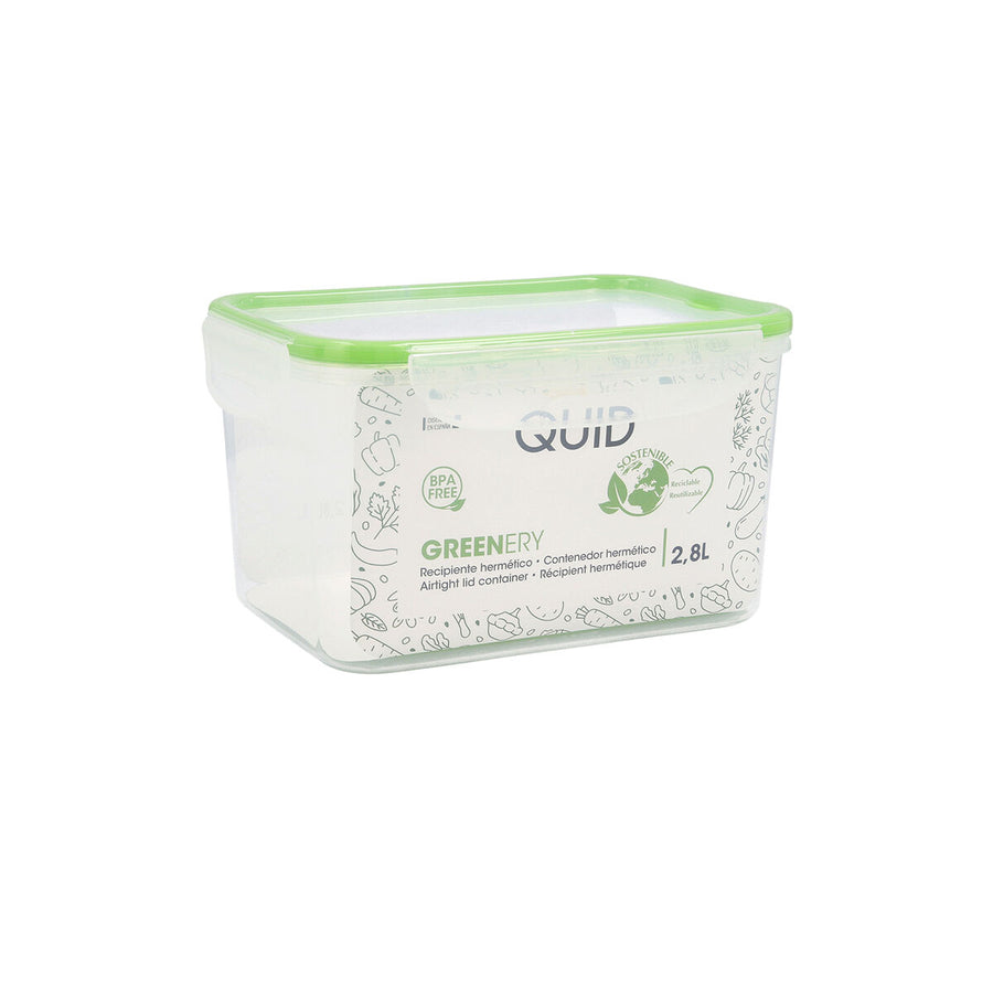 Lunch box Quid Greenery 2,8 L Transparent Plastic (Pack 4x)