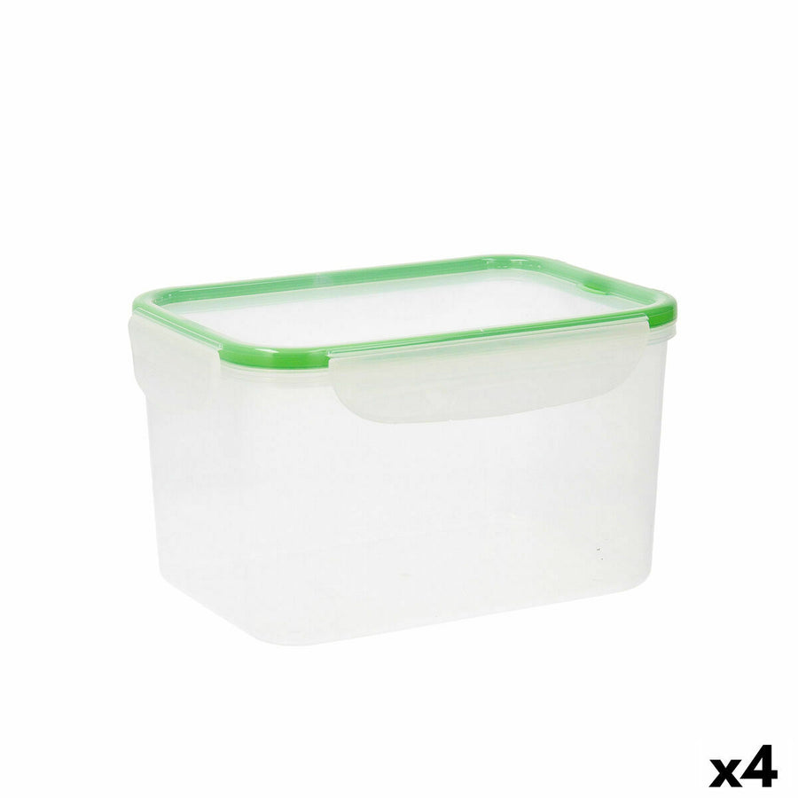 Lunch box Quid Greenery 2,8 L Transparent Plastic (Pack 4x)