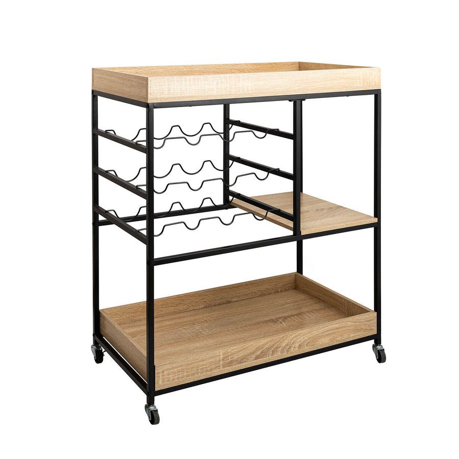 Serving trolley Vinthera Moa Bottle rack Black Metal 75 x 40 x 91,5 cm