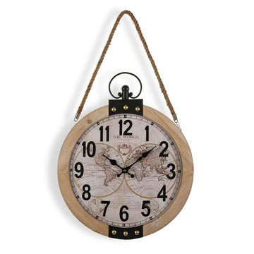 Wall Clock Versa Mapamundi 40 x 6,5 x 47 cm MDF Wood