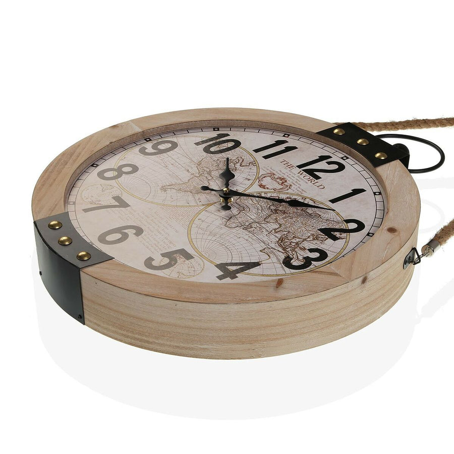 Wall Clock Versa Mapamundi 40 x 6,5 x 47 cm MDF Wood