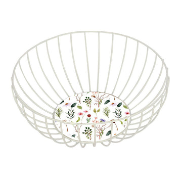 Wire Basket Versa Sansa Flowers Metal Steel MDF Wood (28 x 11 x 28 cm)