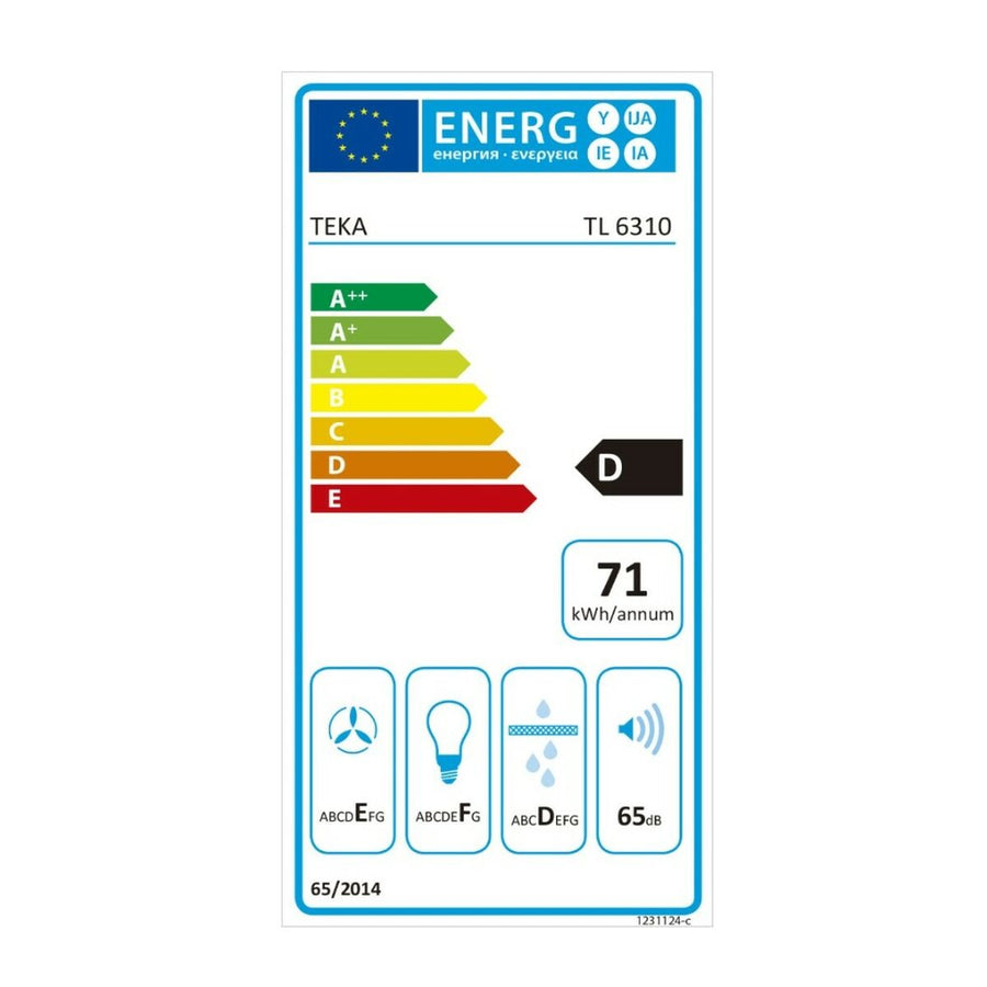 Conventional Hood Teka TL6310W 60 cm 332 m3/h 65 dB 231W