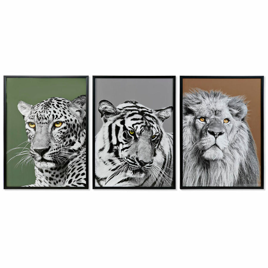 Painting DKD Home Decor 67 x 3 x 93 cm Colonial Jungle (3 Pieces)