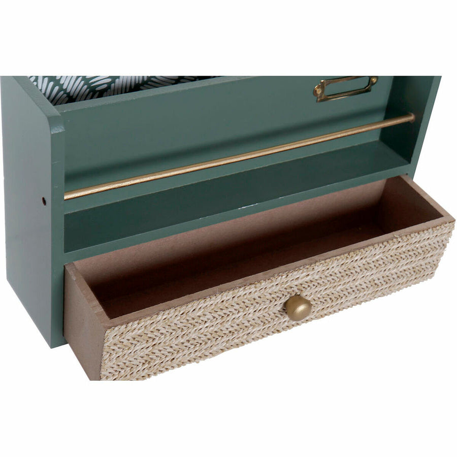 Multi-Purpose Organiser DKD Home Decor LD-181379 Green polypropylene MDF Wood 30 x 9 x 17 cm (2 Units)