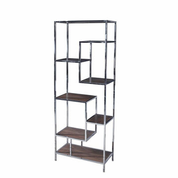 Shelves DKD Home Decor Silver Steel MDF Wood (80 x 40 x 200 cm)