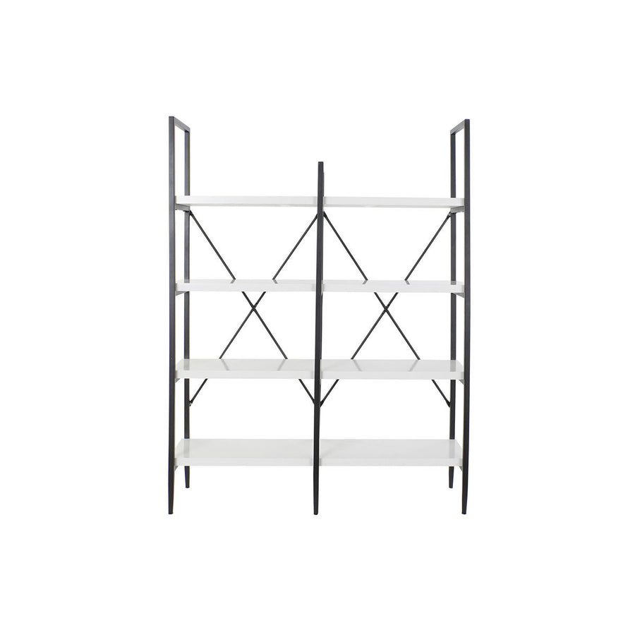 Shelves DKD Home Decor Black Metal White 4 Shelves MDF Wood (110 x 30 x 150 cm)