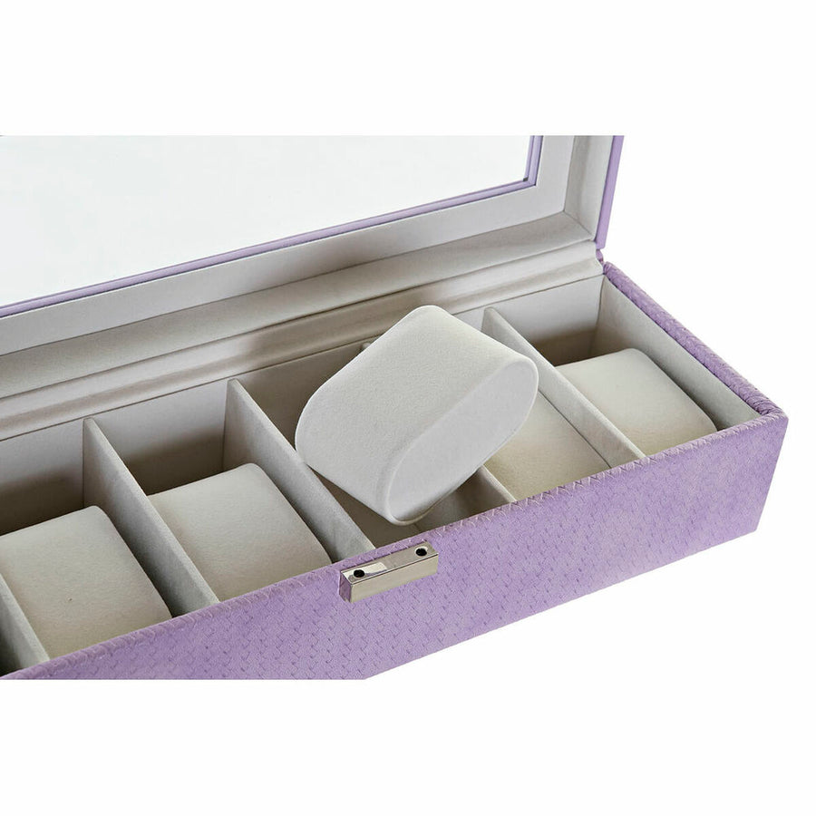 Jewelry box DKD Home Decor 8424001859894 33 x 11 x 9 cm Crystal Lilac Polyurethane