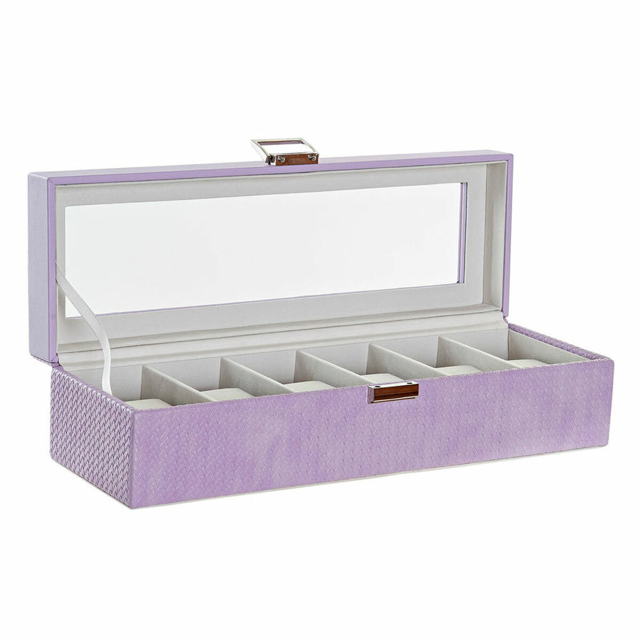 Jewelry box DKD Home Decor 8424001859894 33 x 11 x 9 cm Crystal Lilac Polyurethane