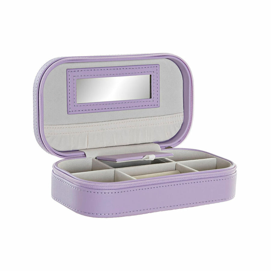 Jewelry box DKD Home Decor 8424001859924 Mirror Lilac Polyurethane 18 x 10 x 5 cm