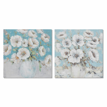 Painting DKD Home Decor 100 x 2,8 x 100 cm Vase Shabby Chic (2 Units)