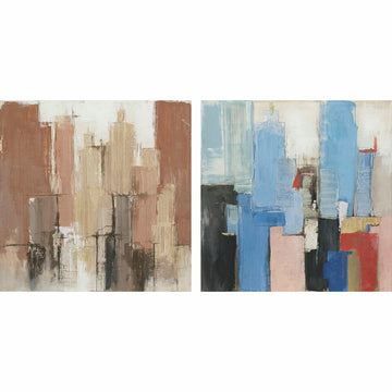 Painting DKD Home Decor 100 x 2,4 x 100 cm Abstract Modern (2 Units)