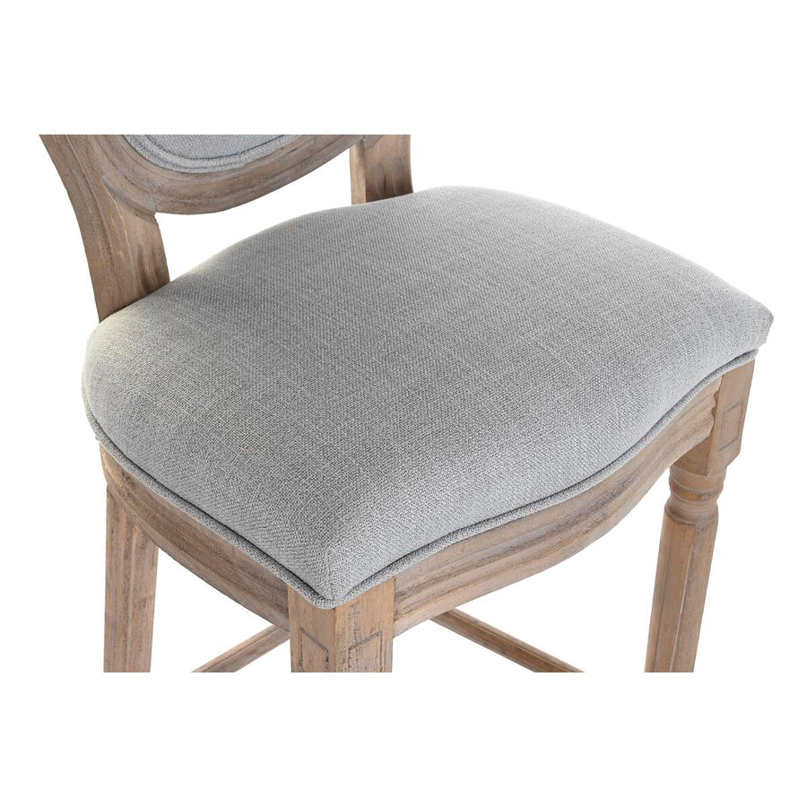 Stool DKD Home Decor Fir Linen Light grey (48 x 42 x 121 cm)