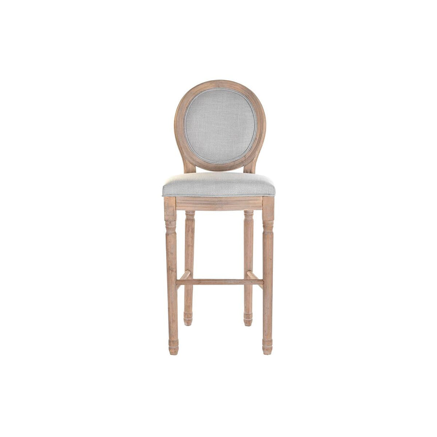 Stool DKD Home Decor Fir Linen Light grey (48 x 42 x 121 cm)