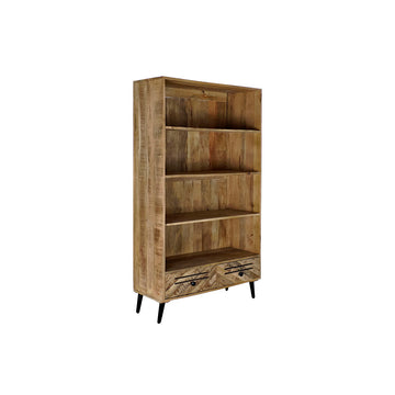 Shelves DKD Home Decor Black Metal Dark brown Mango wood 100 x 40 x 180 cm