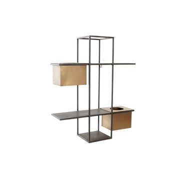 Shelves DKD Home Decor Black Metal Copper 2 Shelves (50 x 16 x 60 cm)