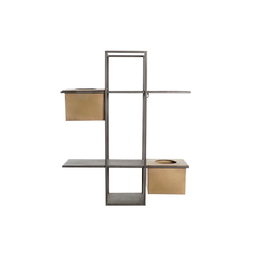 Shelves DKD Home Decor Black Metal Copper 2 Shelves (50 x 16 x 60 cm)