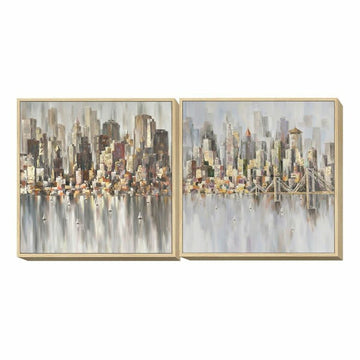 Painting DKD Home Decor City 100 x 4 x 100 cm Loft (2 Units)