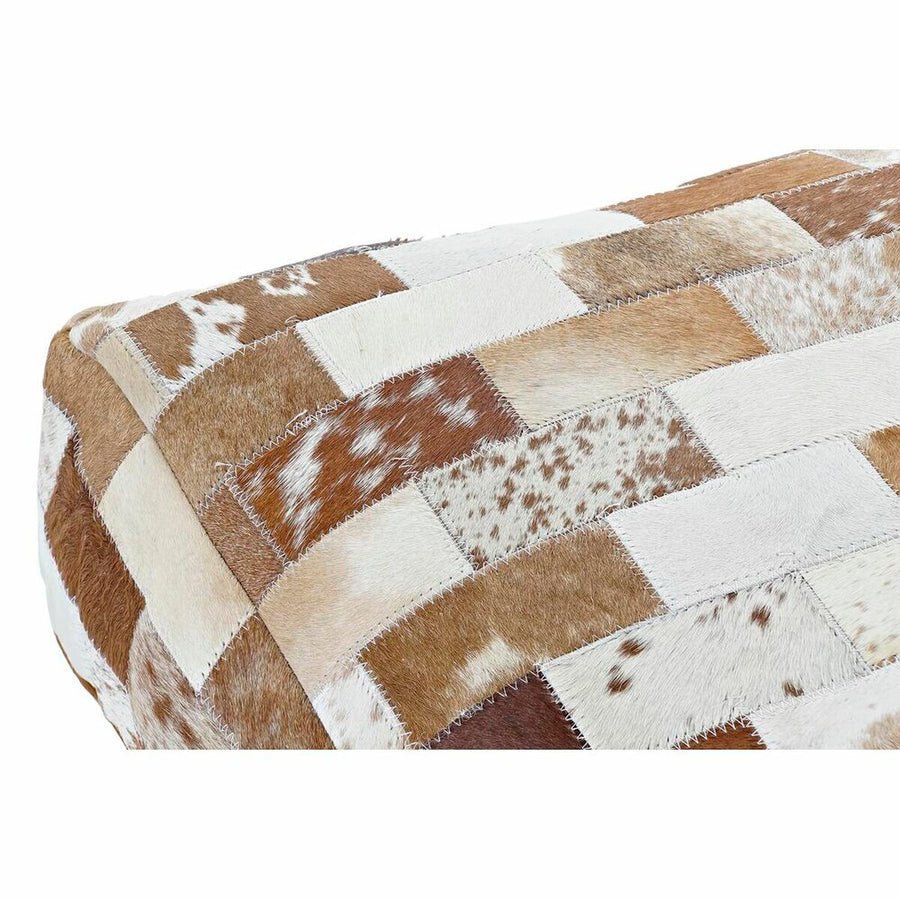 Cushion DKD Home Decor Floor Polyester Leather Aluminium Multicolour Colonial (60 x 60 x 20 cm)