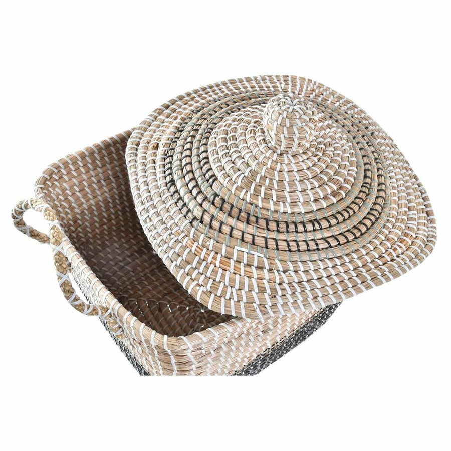 Decorative basket DKD Home Decor Natural Orange Seagrass (68 x 35 x 65 cm)