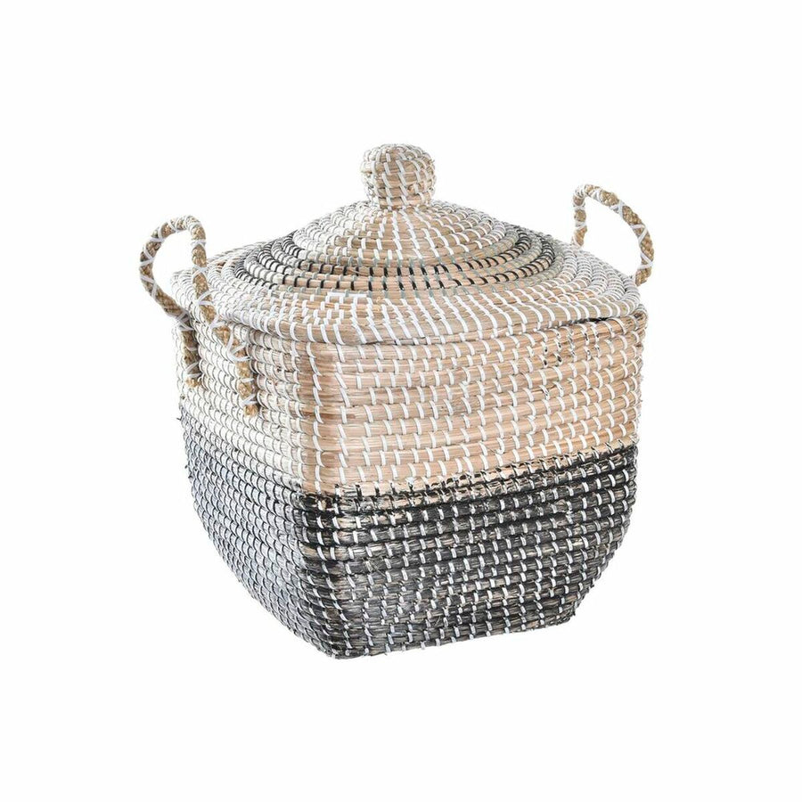 Decorative basket DKD Home Decor Natural Orange Seagrass (68 x 35 x 65 cm)