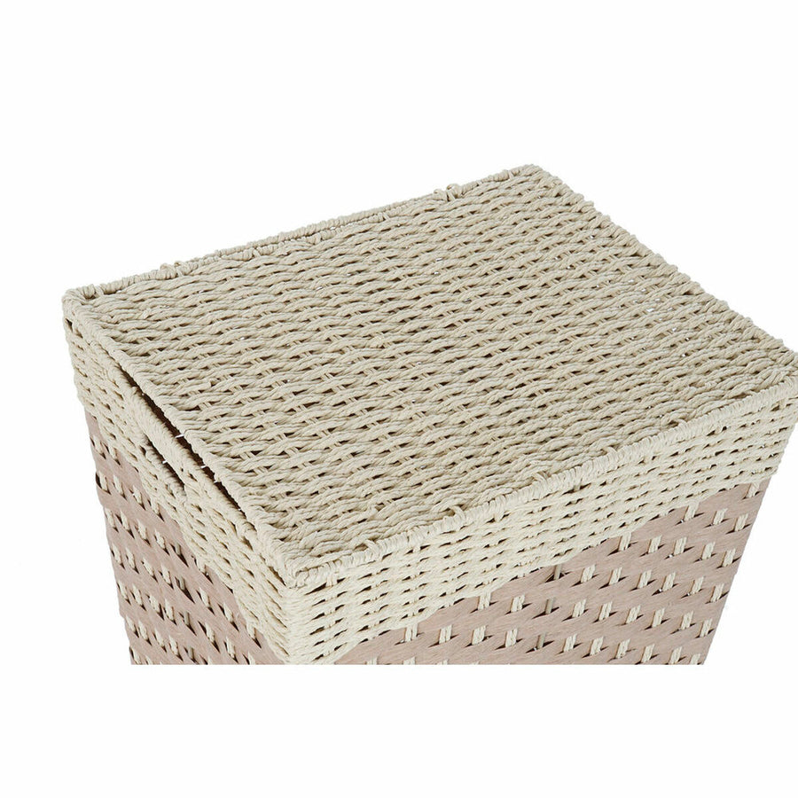 Laundry basket DKD Home Decor Natural Braiding Metal Fibre (43 x 35 x 59 cm)