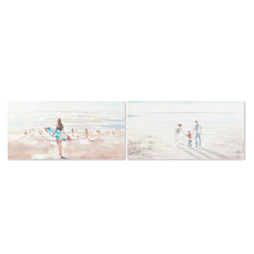 Painting DKD Home Decor 120 x 3,7 x 60 cm Beach (2 Units)