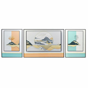 Set of 3 pictures DKD Home Decor Moutain Modern (200 x 3 x 70 cm)