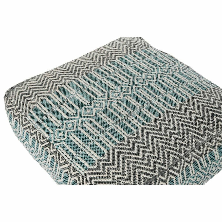 Cushion DKD Home Decor Floor Stripes Blue Polyester Cotton Mint Aluminium White Green (60 x 60 x 25 cm)