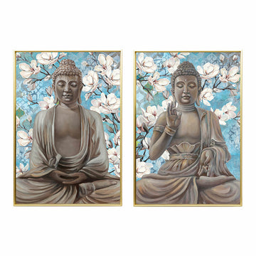 Painting DKD Home Decor 51,5 x 3,5 x 71,5 cm Buddha Oriental (2 Units)