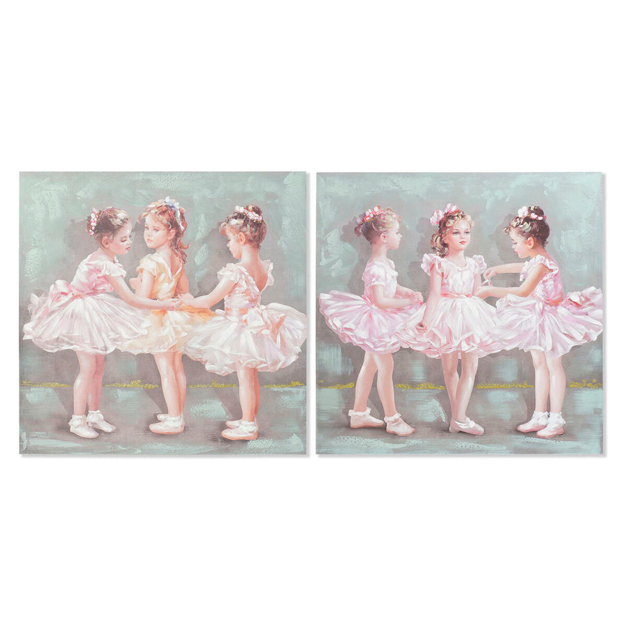 Painting DKD Home Decor 80 x 3 x 80 cm Ballet Dancer Traditional (2 Units)