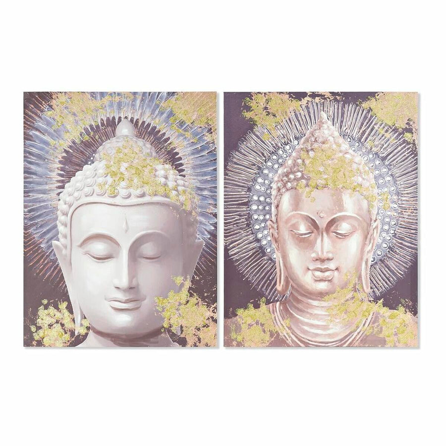 Painting DKD Home Decor Buddha 60 x 3 x 80 cm Oriental (2 Units)