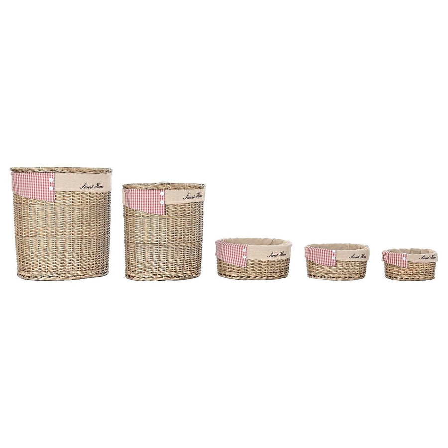 Set of Baskets DKD Home Decor Natural Polyester wicker (51 x 37 x 56 cm) (5 Pieces)