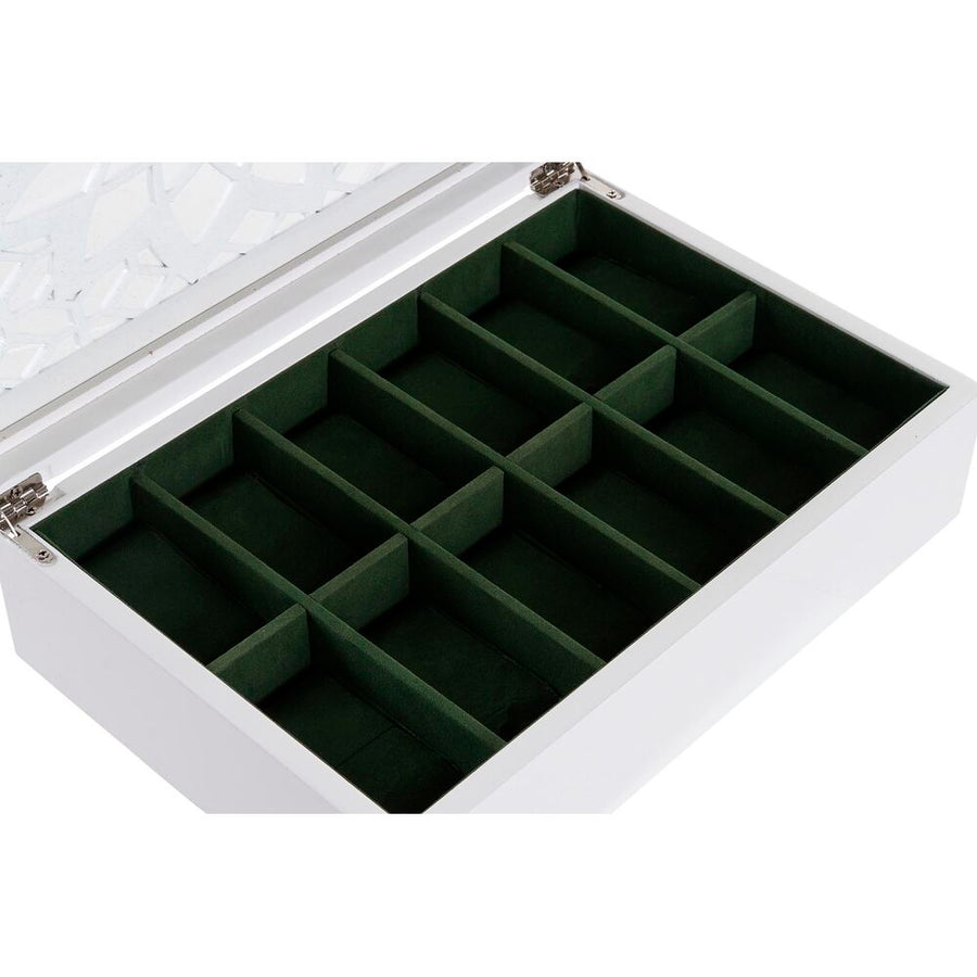 Watch Storage Box DKD Home Decor 29 x 20 x 9 cm Crystal White MDF Wood