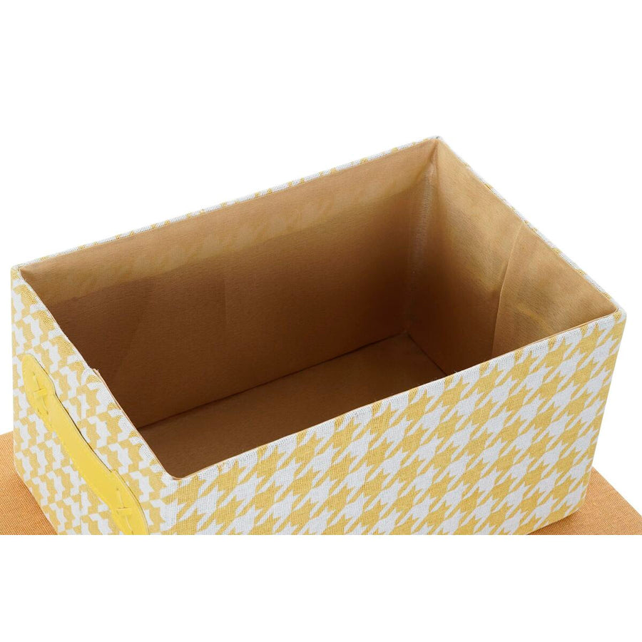 Set of Stackable Organising Boxes DKD Home Decor Grey Blue Yellow 40 x 30 x 20 cm