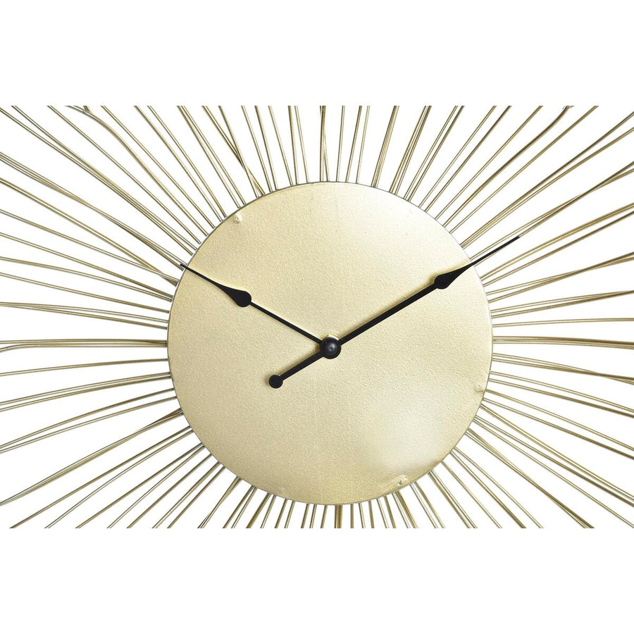 Wall Clock DKD Home Decor Flower Golden Metal (57 x 4 x 57 cm)