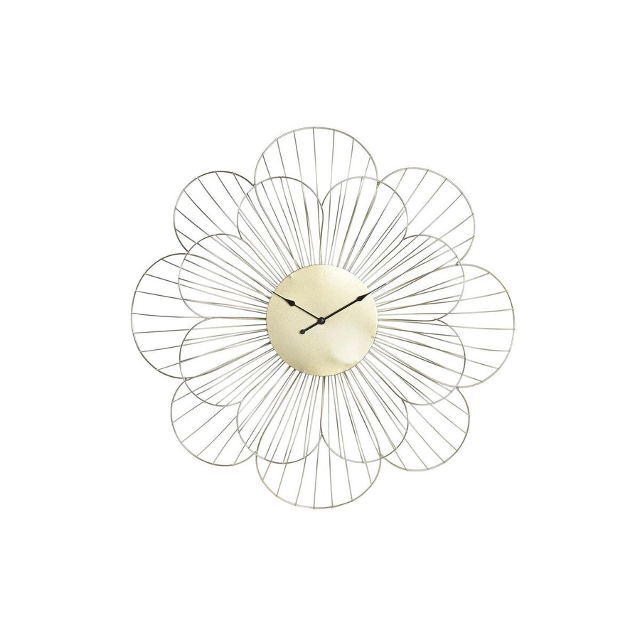 Wall Clock DKD Home Decor Flower Golden Metal (57 x 4 x 57 cm)