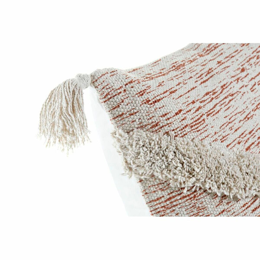 Cushion DKD Home Decor Beige Orange 45 x 10 x 45 cm Fringe