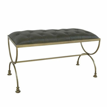 Foot-of-bed Bench DKD Home Decor 90 x 38 x 52 cm Golden Metal Green Metallic