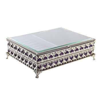 Jewelry box DKD Home Decor Crystal Metal (24 x 18 x 7 cm)