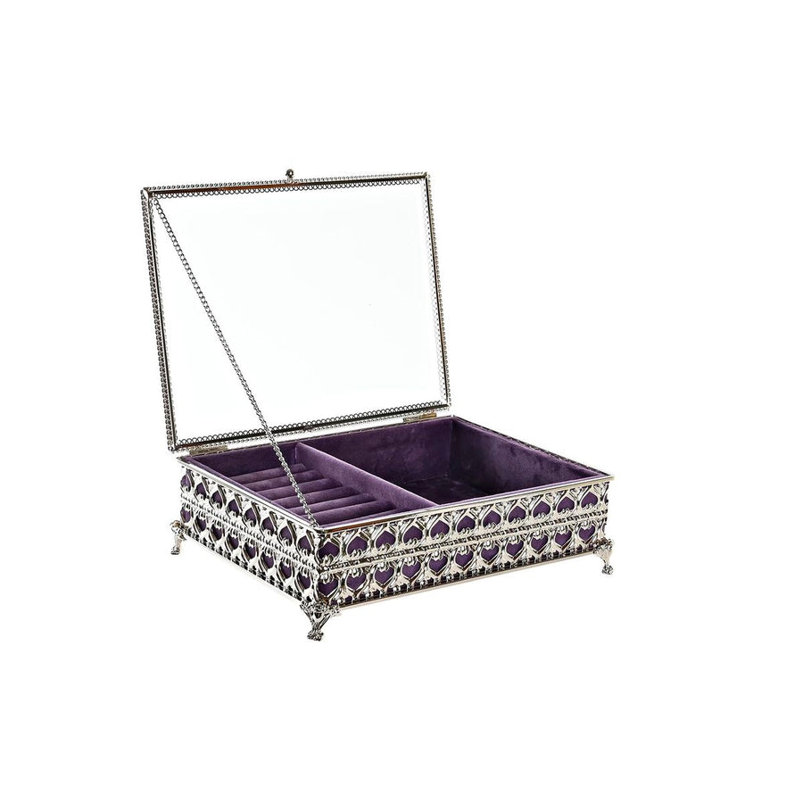 Jewelry box DKD Home Decor Crystal Metal (24 x 18 x 7 cm)