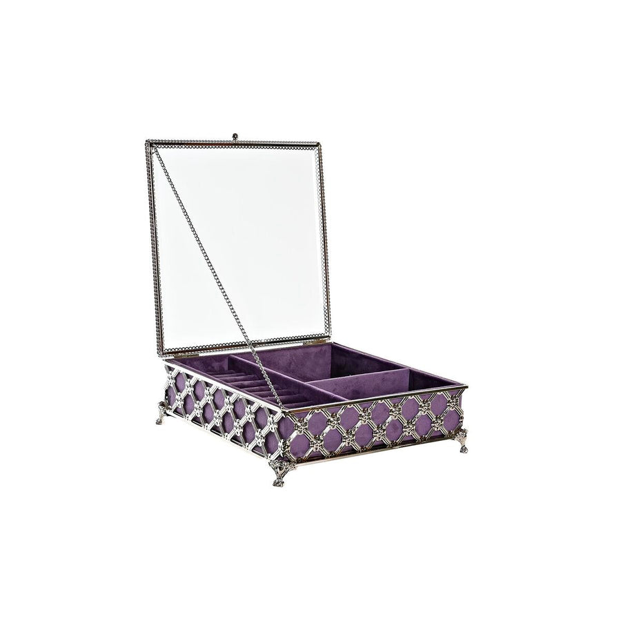 Jewelry box DKD Home Decor Crystal Metal (22 x 22 x 7 cm)