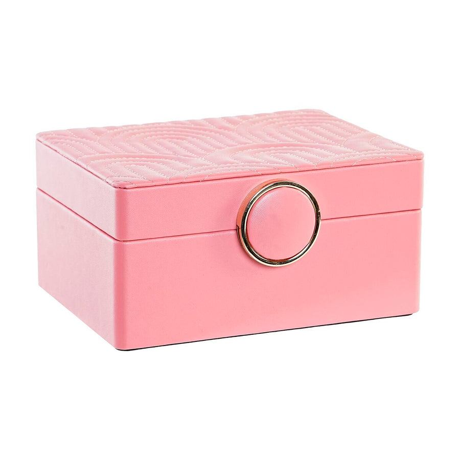 Jewelry box DKD Home Decor 23 x 17 x 10 cm Pink Polyurethane MDF Wood